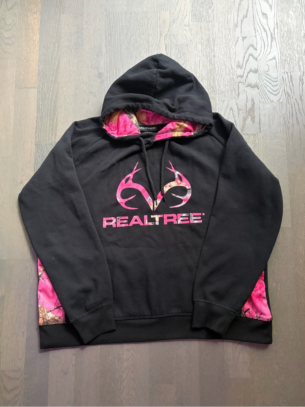 Pink camo and black realtree hoodie